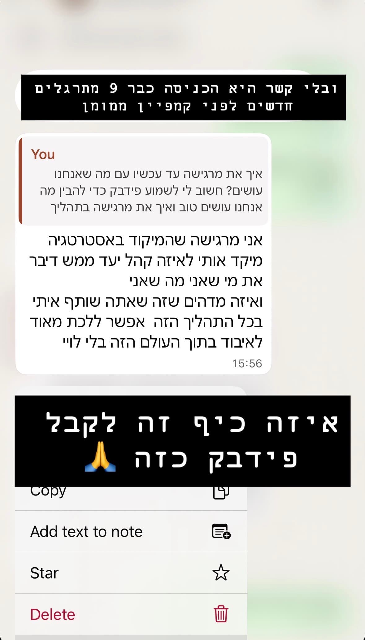 המלצת לקוחה - 9 מתרגלים חדשים